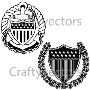 Coast Guard Officer Badge Vector File