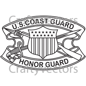 Coast Guard Honor Guard Badge Vector File