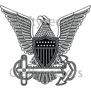 Coast Guard Vintage Officer Badge Vector File