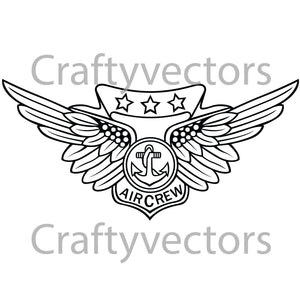 Navy Combat Air Crew Badge Vector File