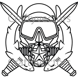 Army Special Operation Diving Supervisor Badge Vector File