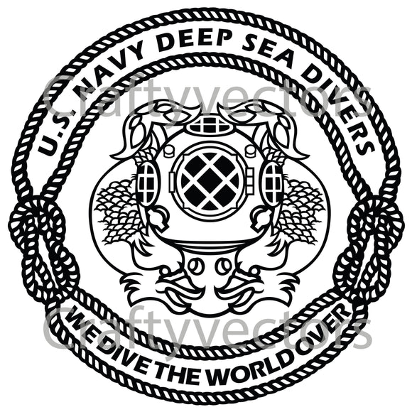 Navy First Class Divers Badge Vector File
