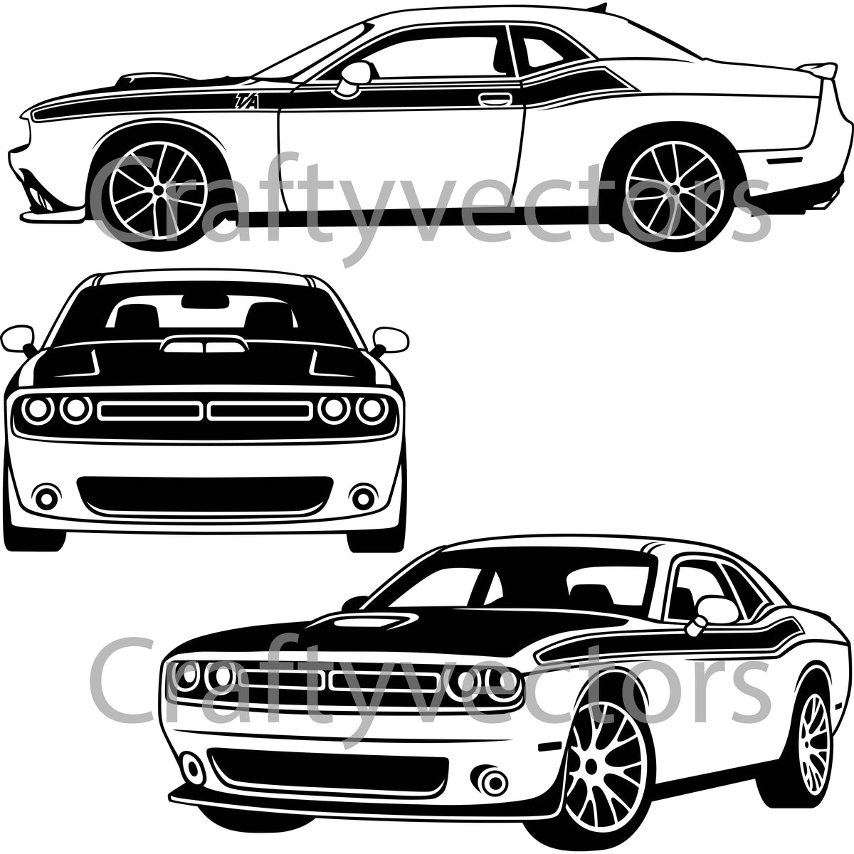 Dodge Challenger TA Vector – Crafty Vectors