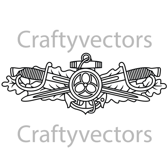 Navy Engineering Duty Officer Badge Vector File