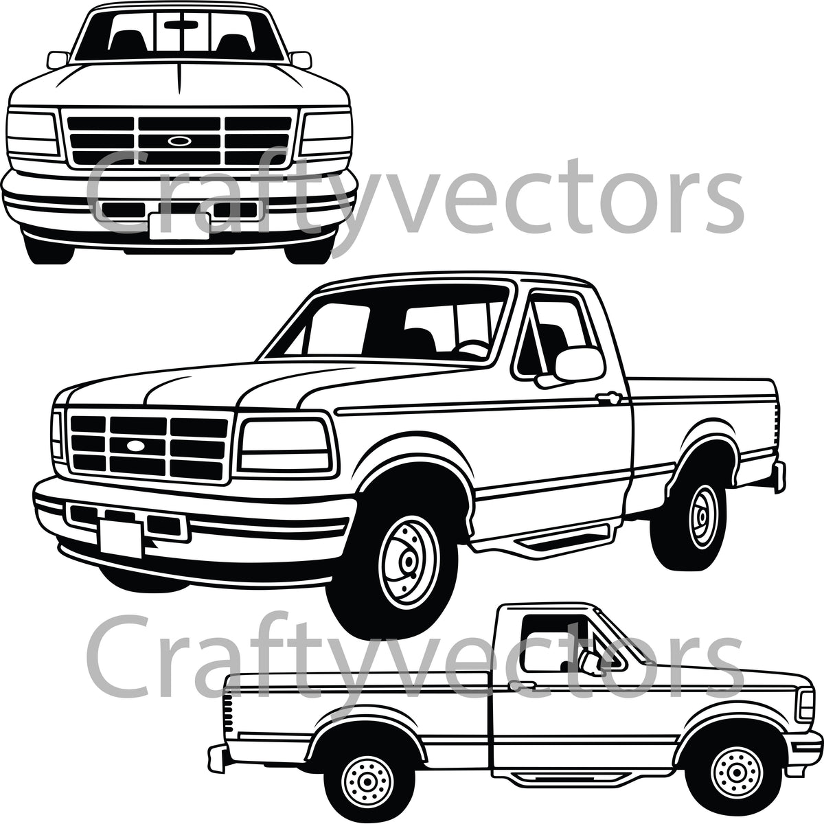 Ford F150 XLT 1995 Vector – Crafty Vectors