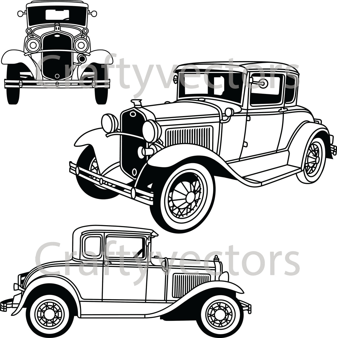 Model A Car Vector Ford SVG Vector Files for Crafting. – Crafty Vectors