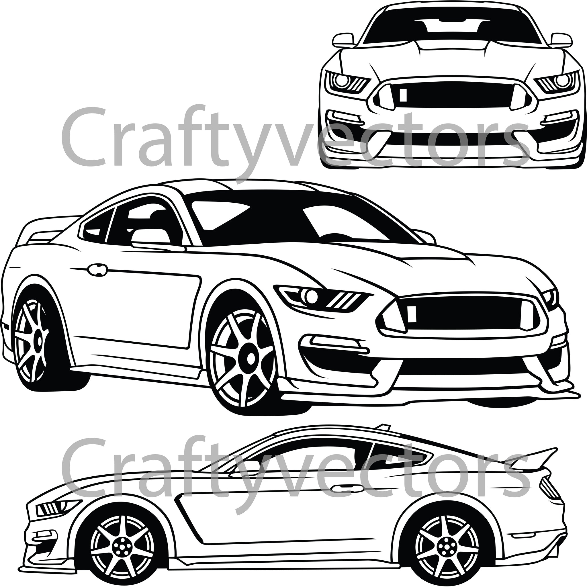 Ford Mustang 2020 GT350R Vector – Crafty Vectors