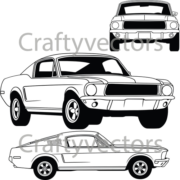 Ford Mustang 1968 Bullitt Vector