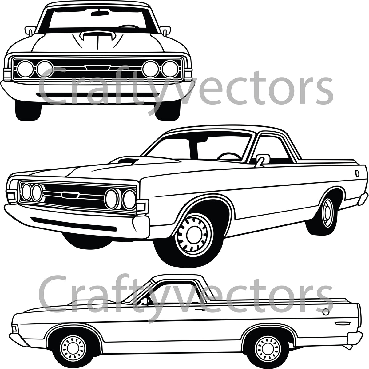 Ford Ranchero 1968 Vector – Crafty Vectors