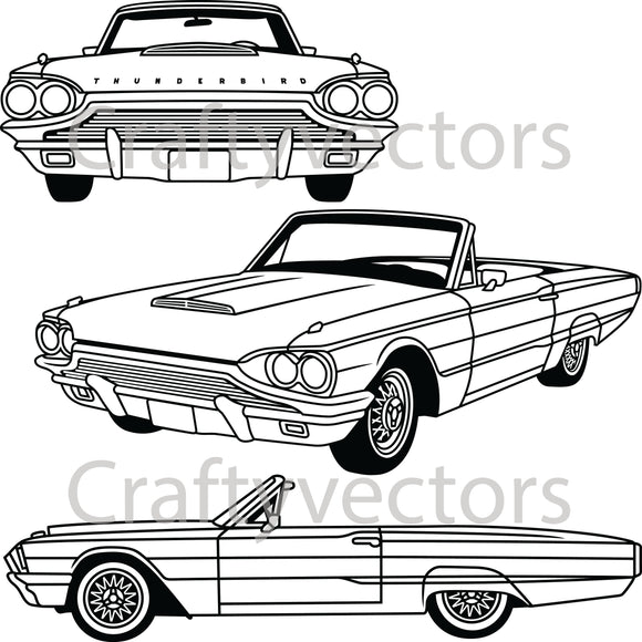 Ford Thunderbird 1964 Convertible Vector