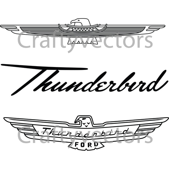 Ford Thunderbird Vintage Logos Vector