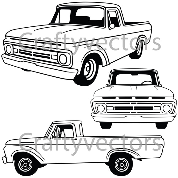 Ford F100 Truck 1962 Vector