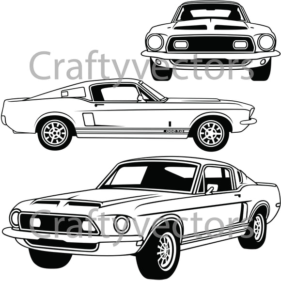 Ford Mustang 1967 - 1968 GT500  Vector