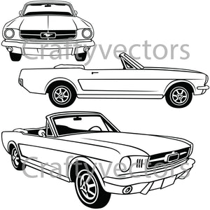 Ford Mustang 1964 - 1966 Convertible Vector