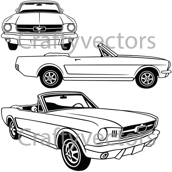 Ford Mustang 1964 - 1966 Convertible Vector