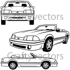 Ford Mustang 1987 Foxbody Convertible Vector