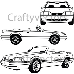 Ford Mustang 1993 LX Convertible Vector