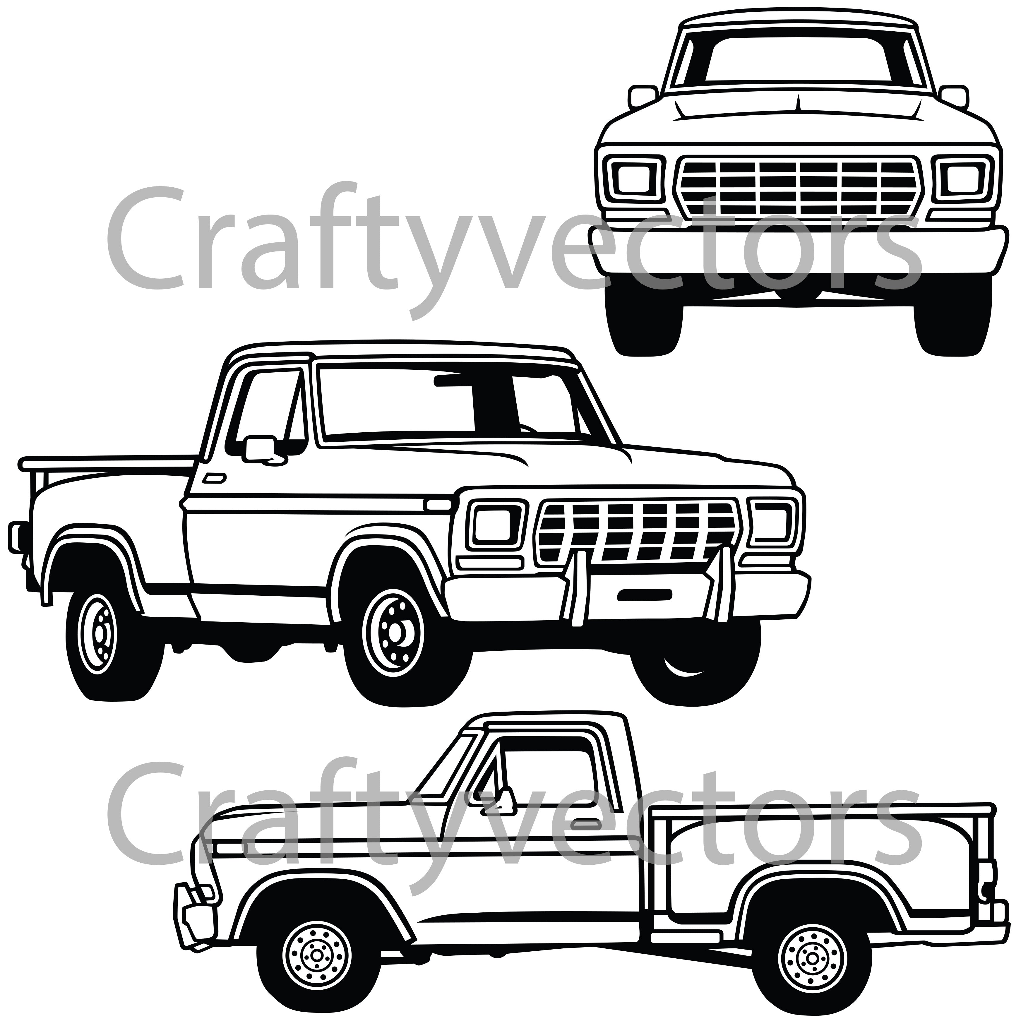 油絵　カイラサナータ・午前　F100 1979 Pickup F100 L EPS - SVG - PNG - Dxf L Vector Art - Etsy