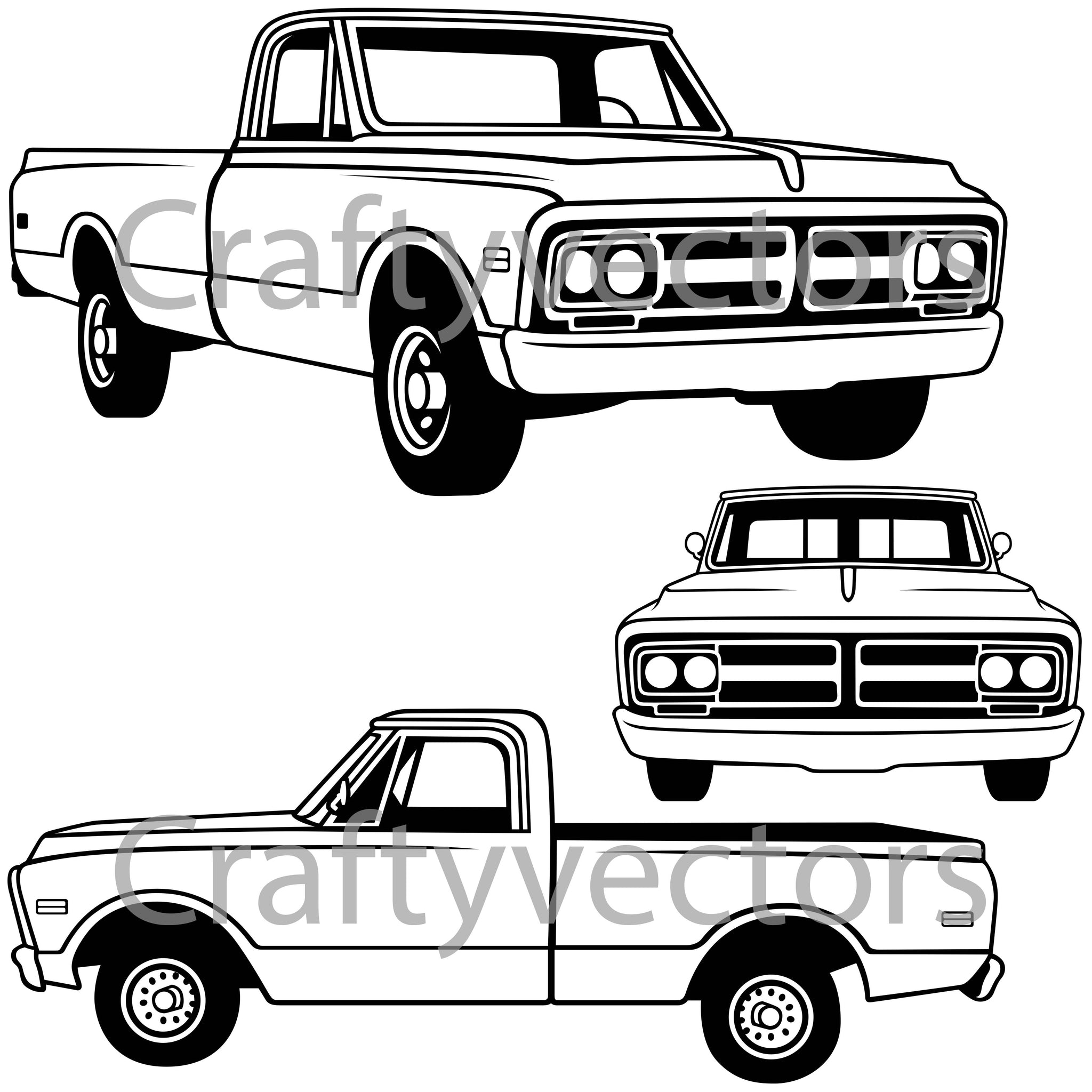 Chevrolet GMC C10 1972 Vector – Crafty Vectors