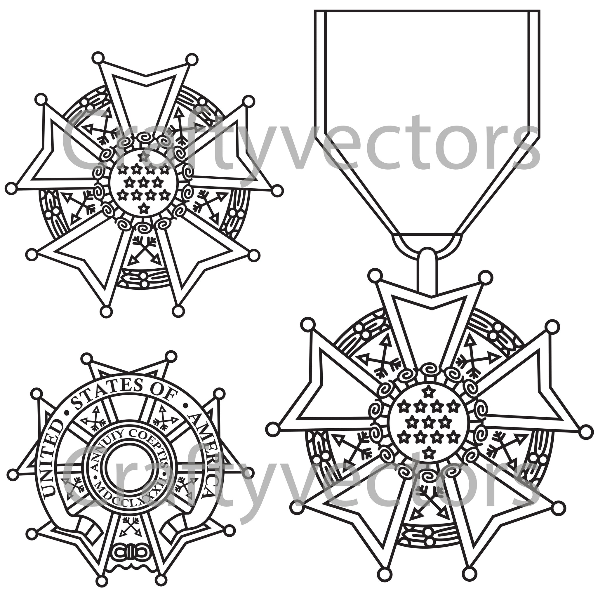 Legion of Merit Medal Vector File – Crafty Vectors