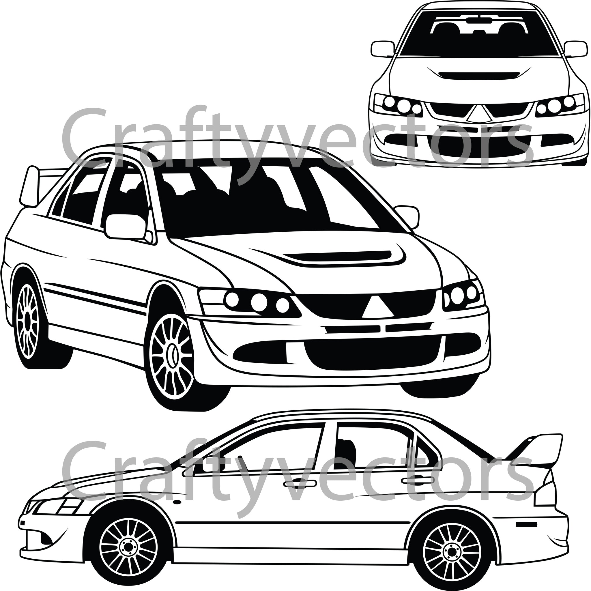 Lancer Evolution Vector Mitsubishi Lancer Evo 2005 Vector – Crafty Vectors