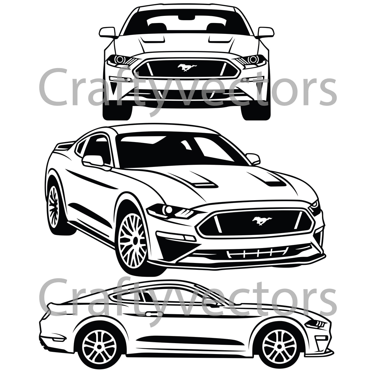 Ford Mustang 2018 Vector – Crafty Vectors