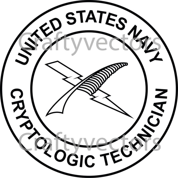 Navy Cryptologic Technician Badge Vector File