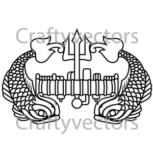 Navy Deep Submergence Rescue Vehicle Insignia Vector File