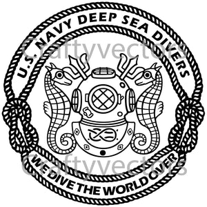 Navy Masters Divers Badge Vector File