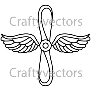 Navy Prop and Wings Badge Vector File