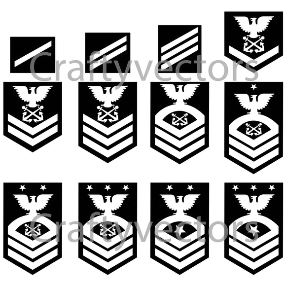 Navy Enlisted Ranks Vector File