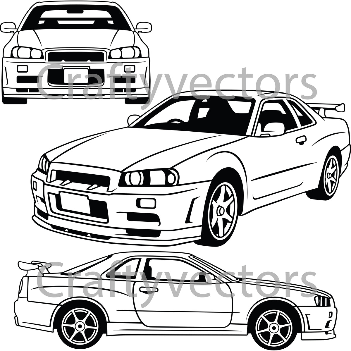 Nissan Skyline R34 Outline