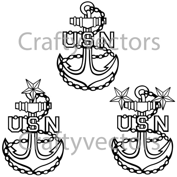 Navy Chief Petty Officer Badge Vector File