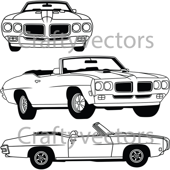 Gto Vector Pontiac GTO 1970 Convertible Vector – Crafty Vectors