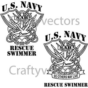 Navy Rescue Swimmer Vector File