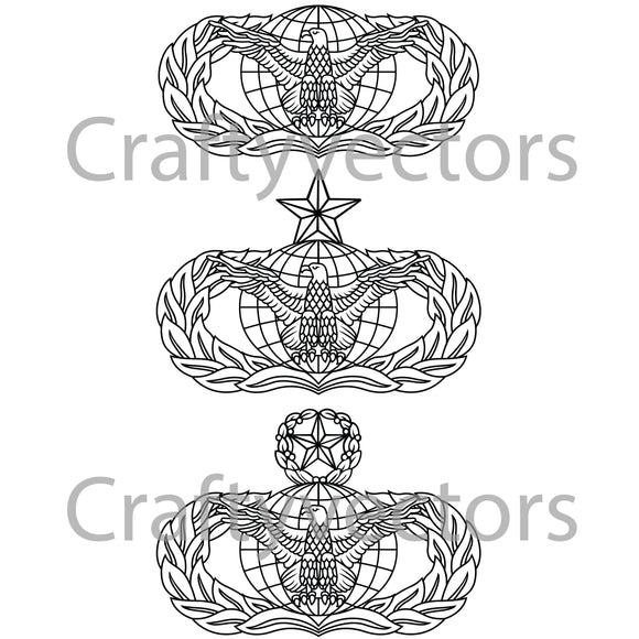 Air Force Force Protection Badge Vector File