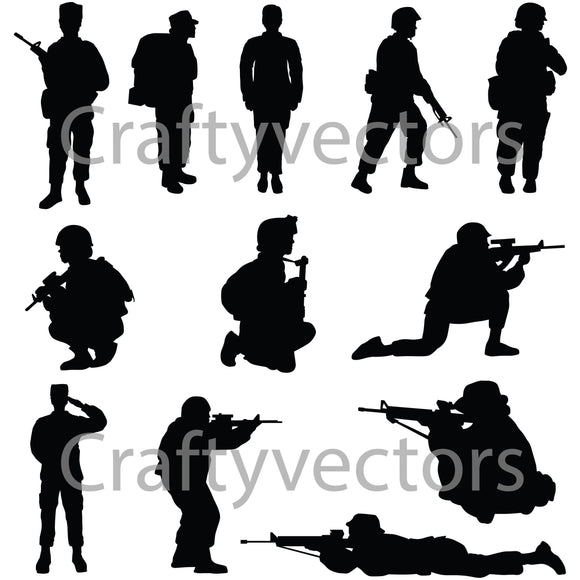 Army Soldiers Female Vector File