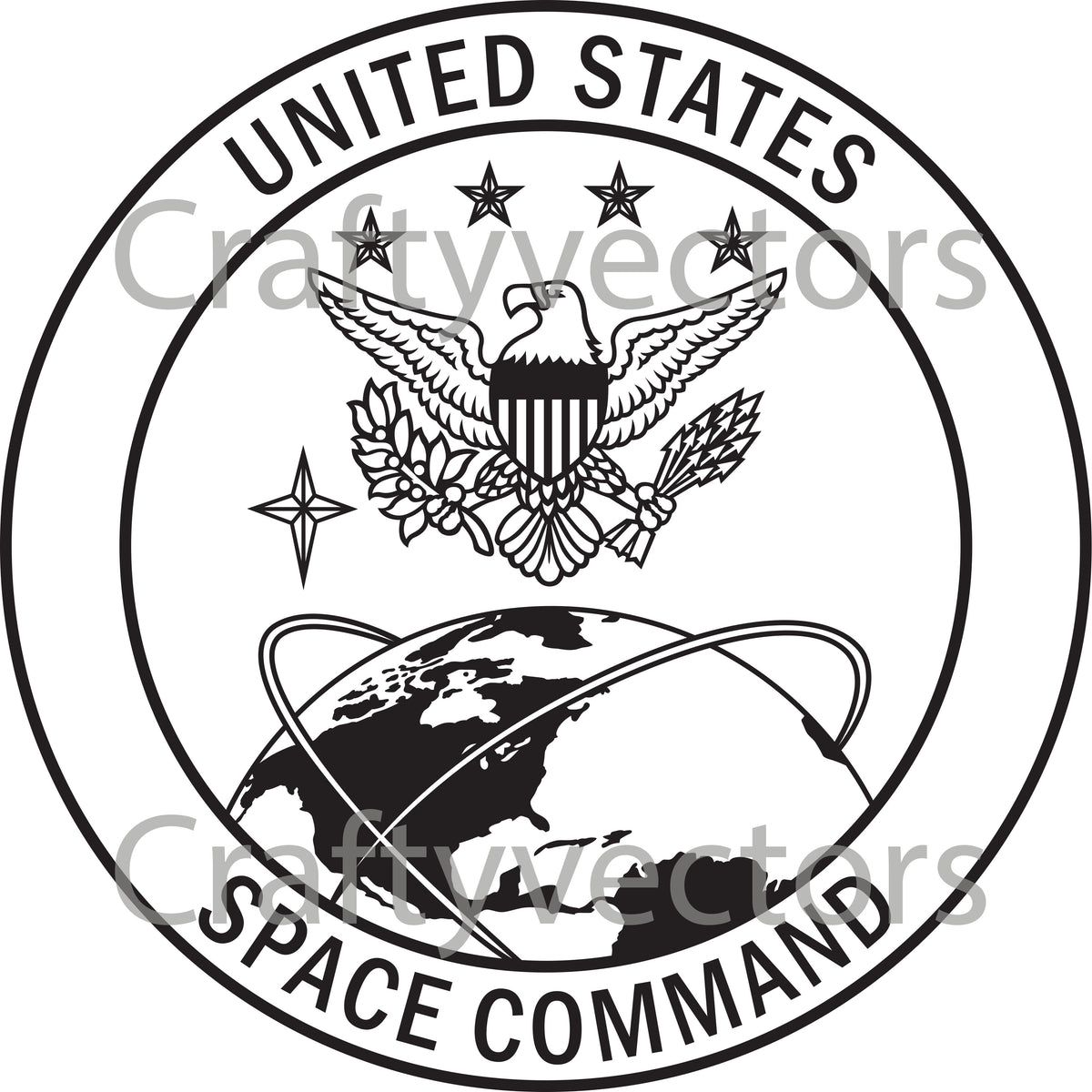 Space Command Crest Vector File – Crafty Vectors