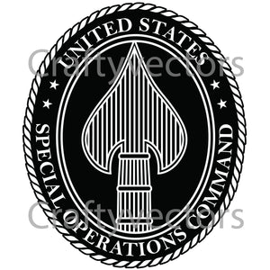Army Special Opps Command Badge Vector File