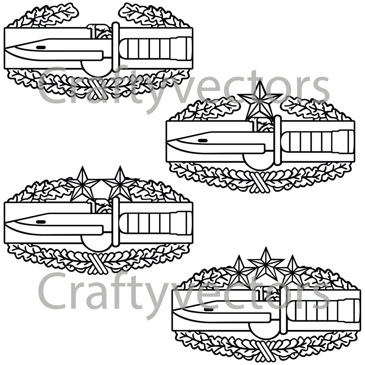 Army Combat Action Badge Vector File – Crafty Vectors