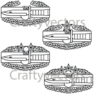 Army Combat Action Badge Vector File