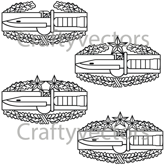 Army Combat Action Badge Vector File