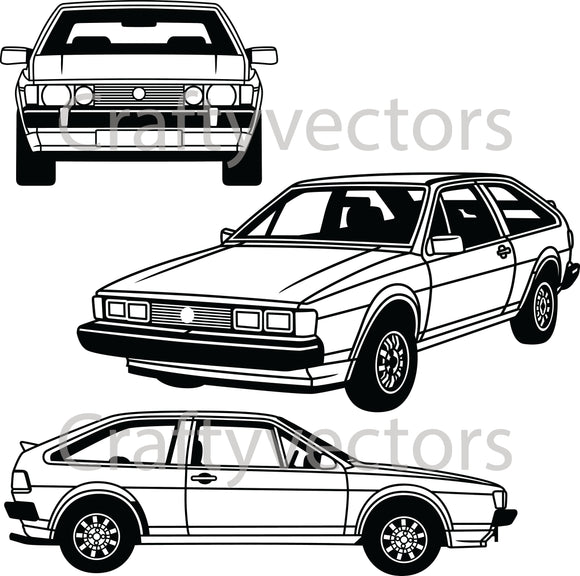 Volkswagen Scirocco 1982 Vector File