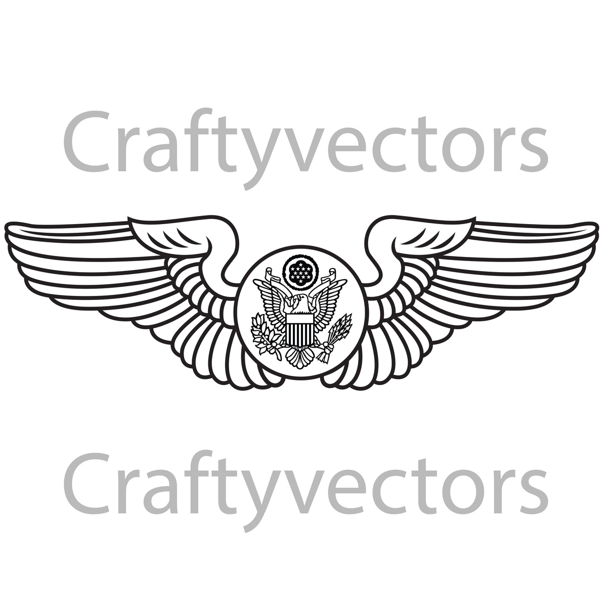 WW2 Army Air Crew Badge Vector File – Crafty Vectors