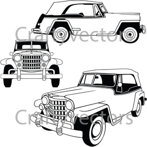 Willys Jeepster Vector